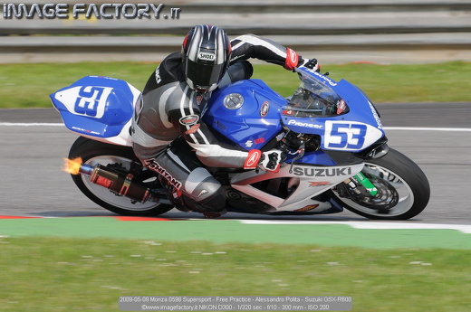 2009-05-09 Monza 0598 Supersport - Free Practice - Alessandro Polita - Suzuki GSX-R600
